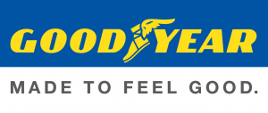 Goodyear logotyp i blått och gult