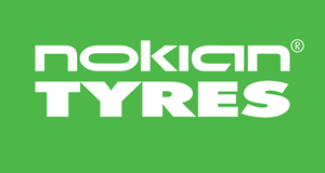 Nokian Tyres står skrivet på grön bakgrund med vit text